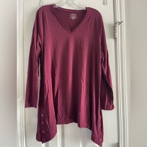 Chico's the Ultimate Tee Burgundy Tunic Top -3